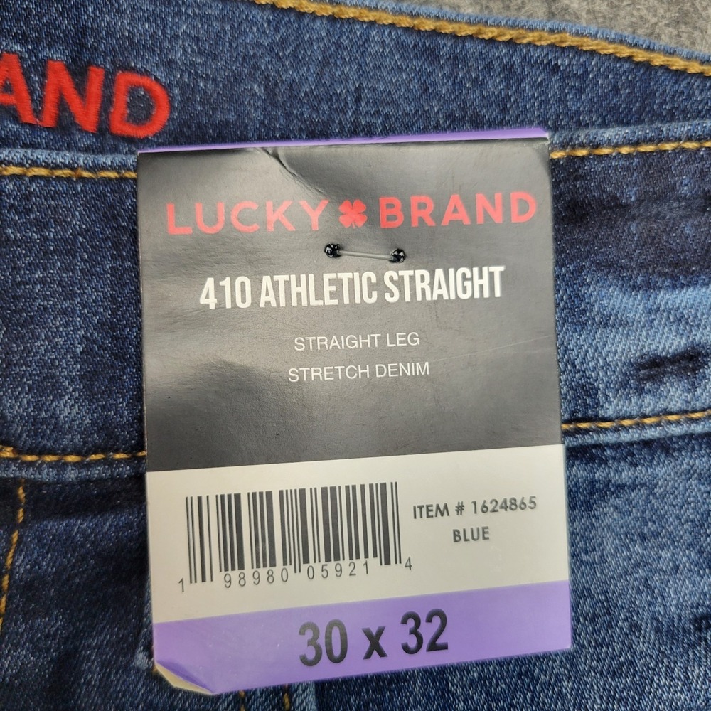 Lucky Brand Jeans Mens 30x32 Blue Denim Stretch 410 Athletic Straight Leg Dad - Picture 12 of 15